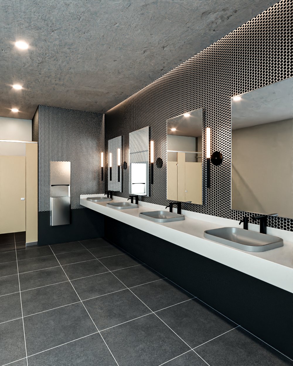 Baño comercial de alto tránsito